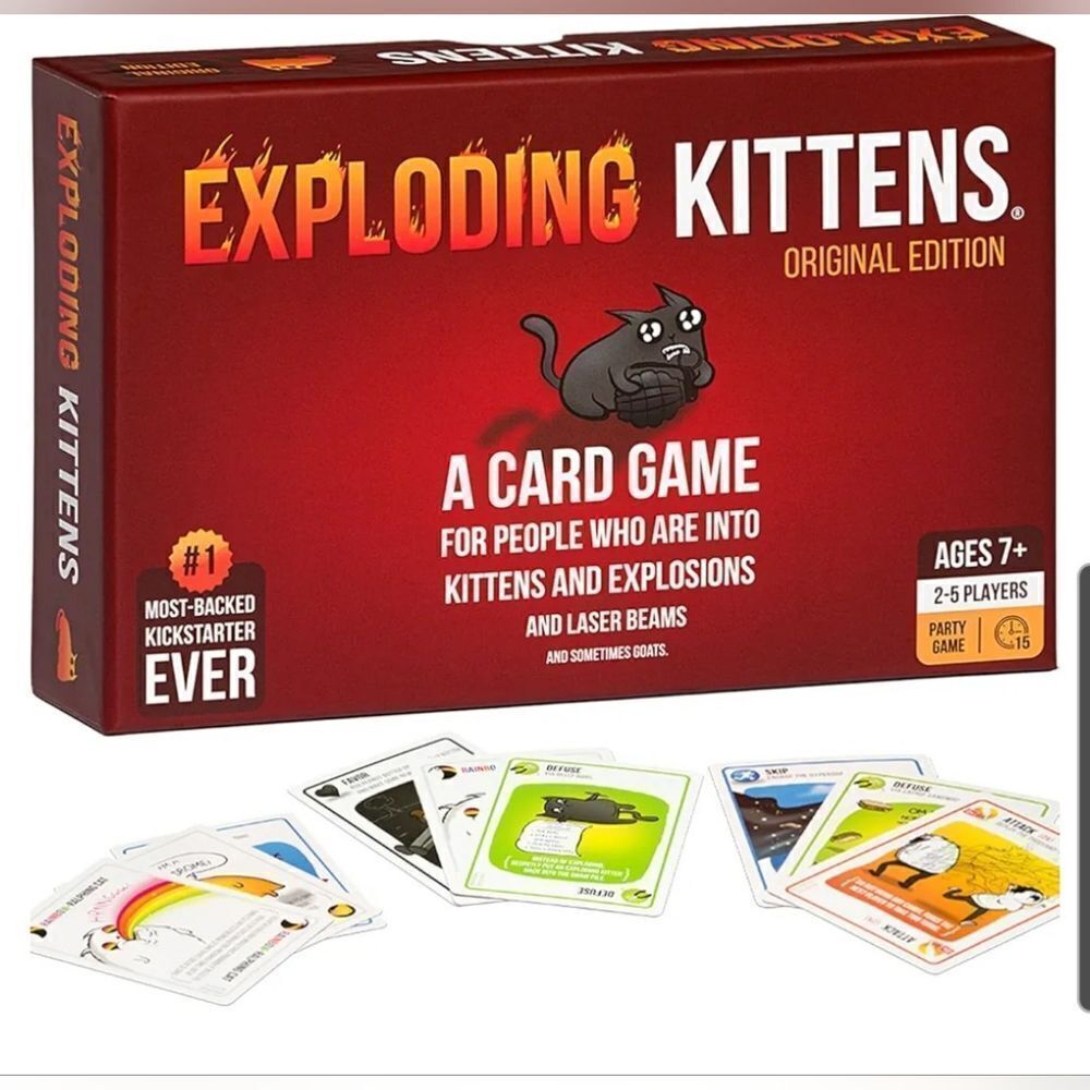 Exploding kittens original edition for family game night all 56 cards included